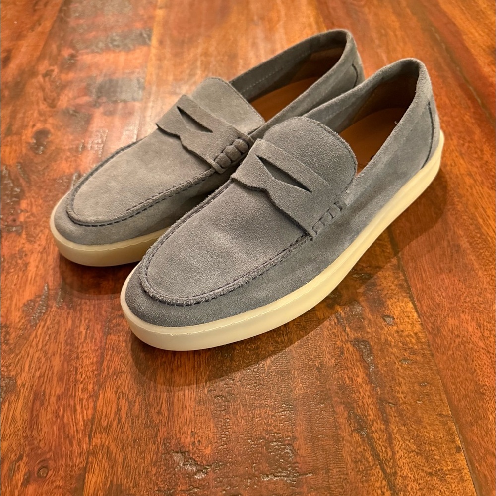 SUMMER/RESORT-READY: NWT Men's Aldo Suede Leather Loafers in Faded Gray-Blue